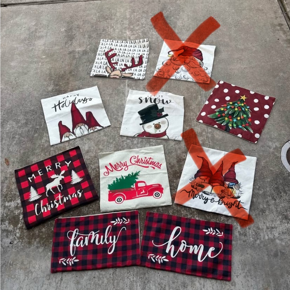 8 Christmas pillow case covers
